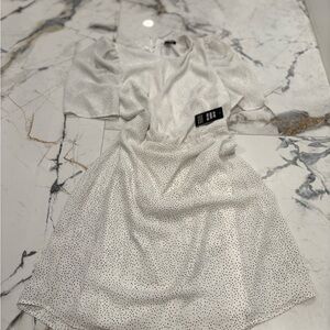 Express White Cowl Neck Flutter Sleeve Sundress